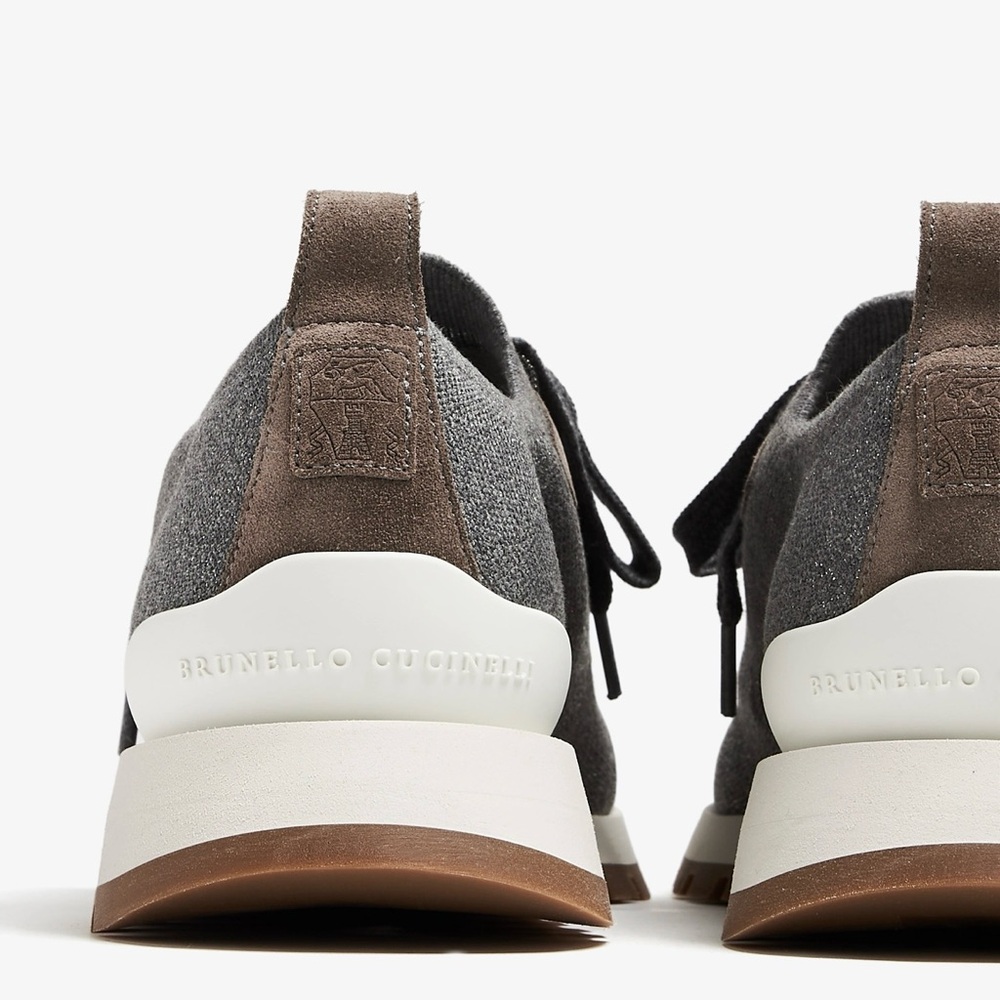 Brand New In Box Brunello Cucinelli Sparkling Knit Sneakers 38.5 - Picture 3 of 16